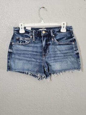 Good American High Waist Denim Cut Off Shorts Womens 0/25 Medium Wash